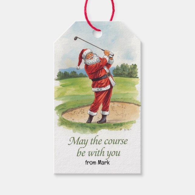 Golf Weihnachten Weihnachtsfeiertag Mein Platz ist Geschenkanhänger (Vorderseite)