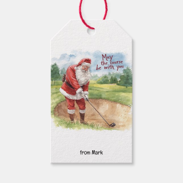 Golf Weihnachten Weihnachtsfeiertag Mein Platz ist Geschenkanhänger (Vorderseite)