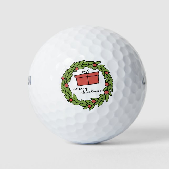 Golf Weihnachten zum Thema Golfer Golfball (Vorderseite)