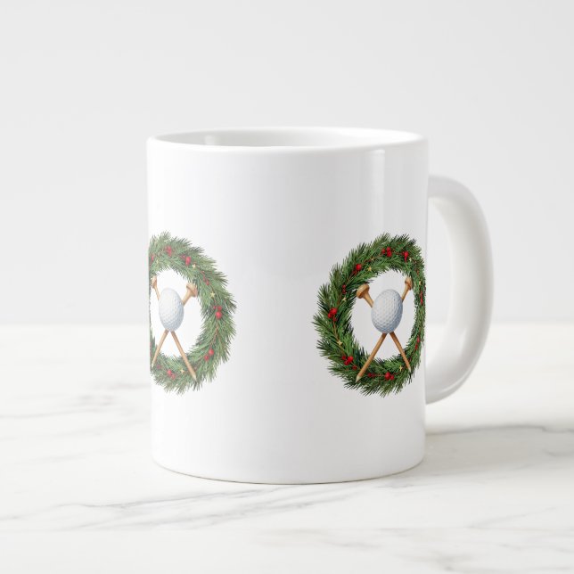 Golf-Weihnachts-Kaffeetasse Jumbo-Tasse (Vorderseite Rechts)