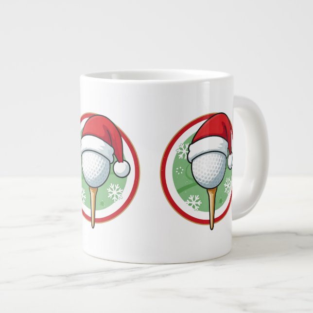 Golf-Weihnachts-Kaffeetasse Jumbo-Tasse (Vorderseite Rechts)