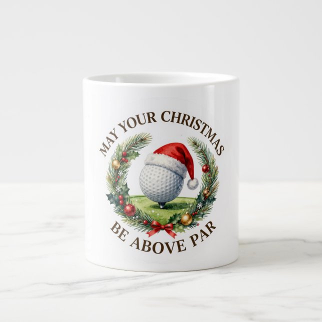 Golf-Weihnachts-Kaffeetasse Jumbo-Tasse (Vorderseite)