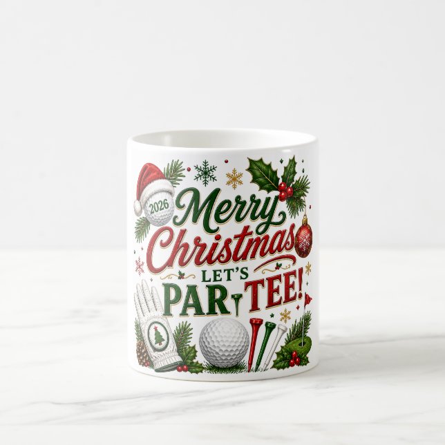 Golf-Weihnachts-Kaffeetasse Kaffeetasse (Mittel)