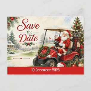 Golf-Weihnachts-Par-Tee-Party mit dem Weihnachtsma Postkarte