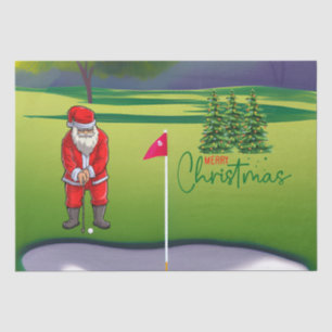 Golf Weihnachtsbaum auf rotem Auto mit dem Weihnac Seidenpapier