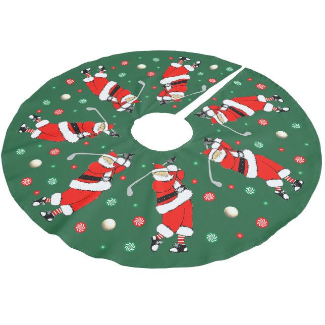 Golf Weihnachtsdekor Pinsel Polyester Tree Skirt Polyester Weihnachtsbaumdecke (Schrägansicht)
