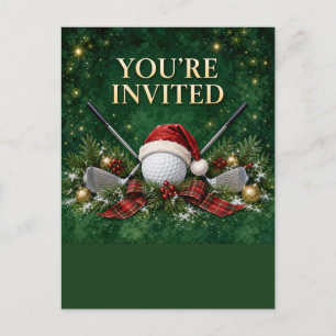 Golf-Weihnachtseinladungskarte Postkarte