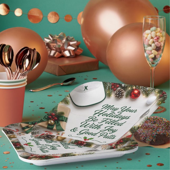 Golf-Weihnachtsfeier für Golfer Pappteller (Multi)