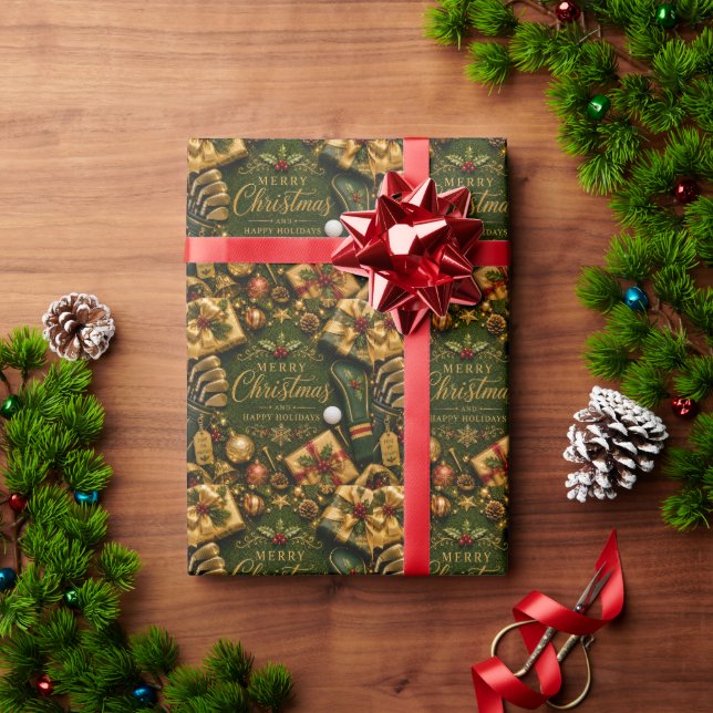 Golf Weihnachtsfeier Geschenkpapier (Feiertagsgeschenk)
