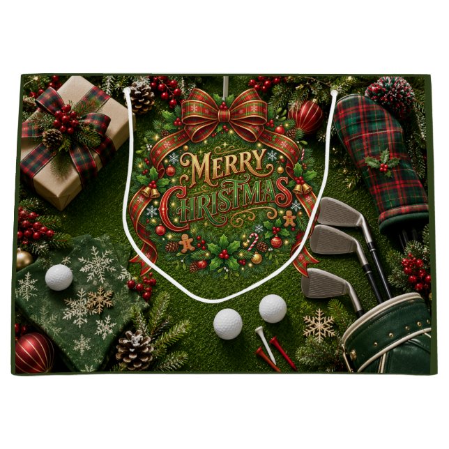 Golf-Weihnachtsfeier Große Geschenktüte (Vorderseite)