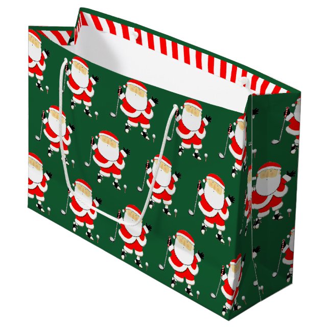 Golf-Weihnachtsfeier Große Geschenktüte (Vorderseite Schrägansicht)