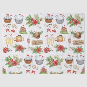 Golf-Weihnachtsfeier mit Golf-Bäckerei-Thema Seidenpapier
