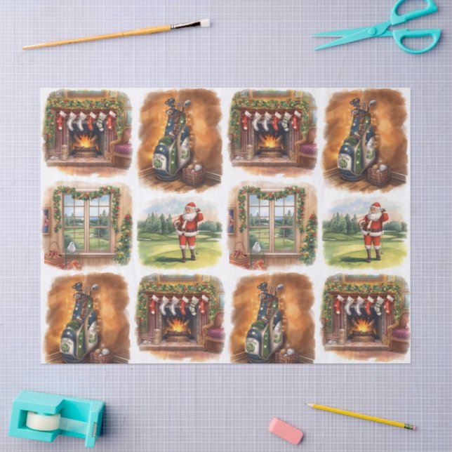 Golf-Weihnachtsfeier mit Golf-Thema Seidenpapier (Basteln)