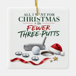 Golf-Weihnachtsfeier mit Golfball für Golfer Keramikornament