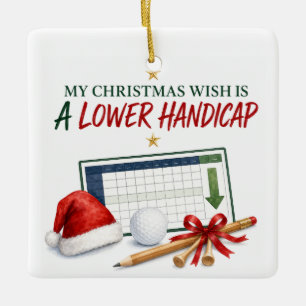 Golf-Weihnachtsfeier mit Golfball für Golfer   Keramikornament