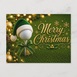 Golf-Weihnachtsfeier mit Golfball für Golfer Postkarte