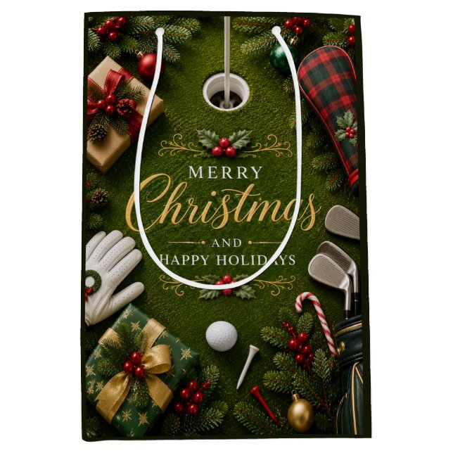 Golf-Weihnachtsfeier Mittlere Geschenktüte (Vorderseite)