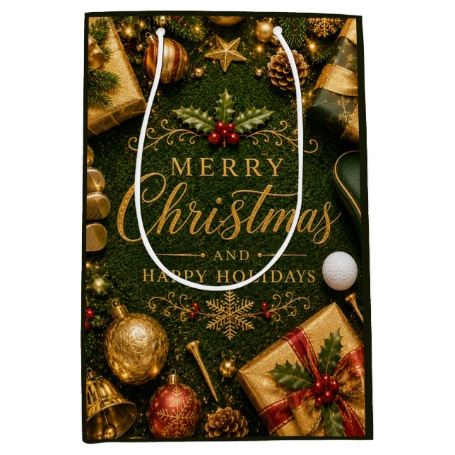 Golf Weihnachtsfeier Mittlere Geschenktüte (Vorderseite)