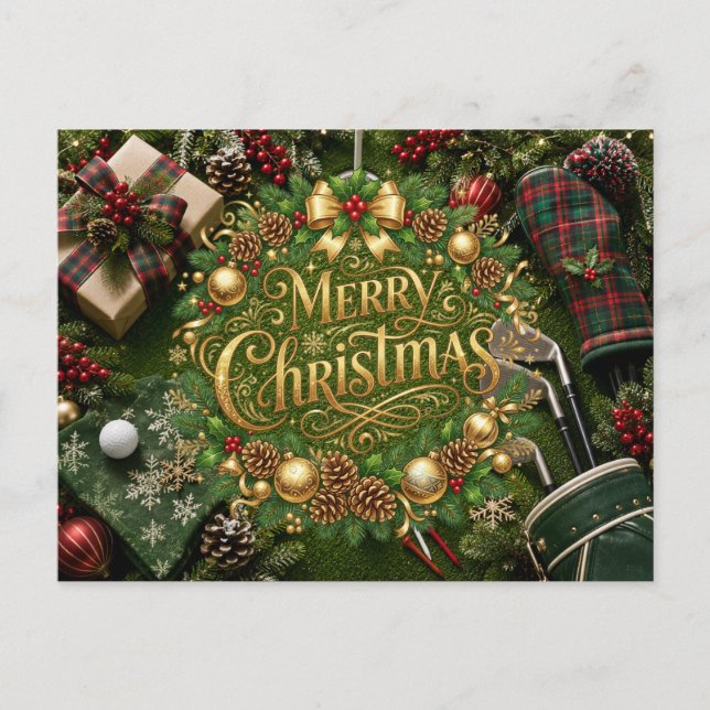 Golf-Weihnachtsfeier Postkarte (Vorderseite)