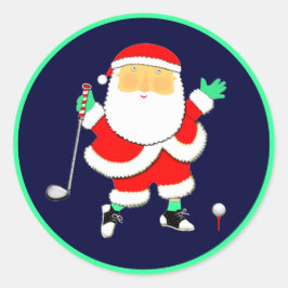 Golf-Weihnachtsfeier Runder Aufkleber