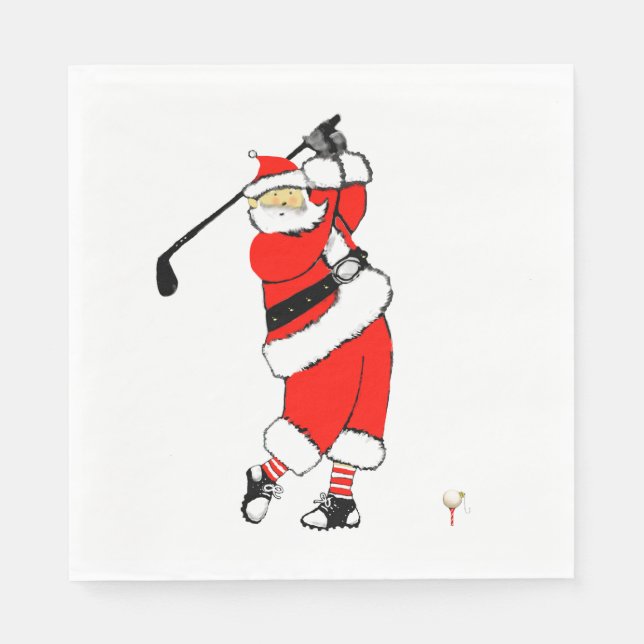 Golf Weihnachtsfeier Serviette (Vorderseite)