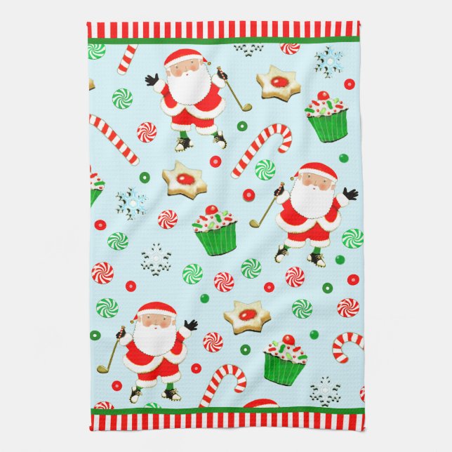 Golf Weihnachtsfeiertag Geschirrtuch (Vertikal)