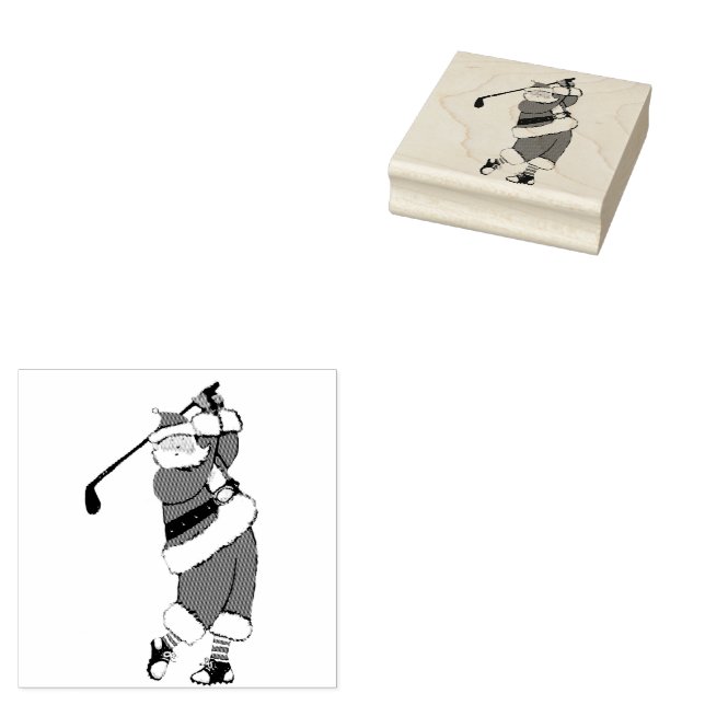 Golf Weihnachtsfeiertag Gummistempel (Stempel)