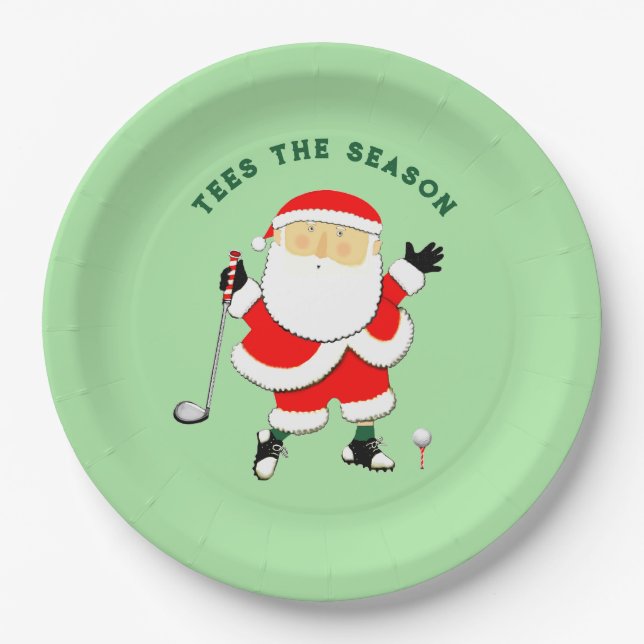Golf Weihnachtsfeiertag Pappteller (Vorderseite)