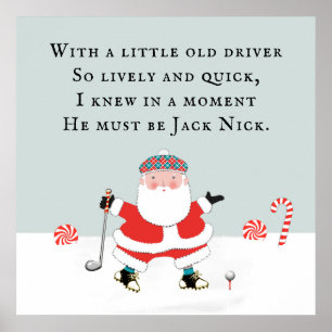 Golf Weihnachtsfeiertag Poster