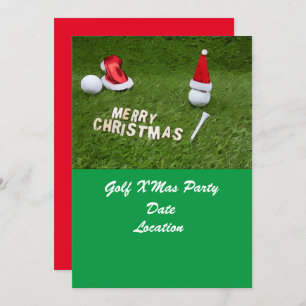 Golf Weihnachtsfest Party mit Golfball und Weihnac Einladung