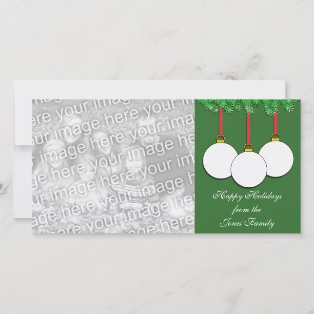 Golf-WeihnachtsFoto-Karte Feiertagskarte (Vorderseite)