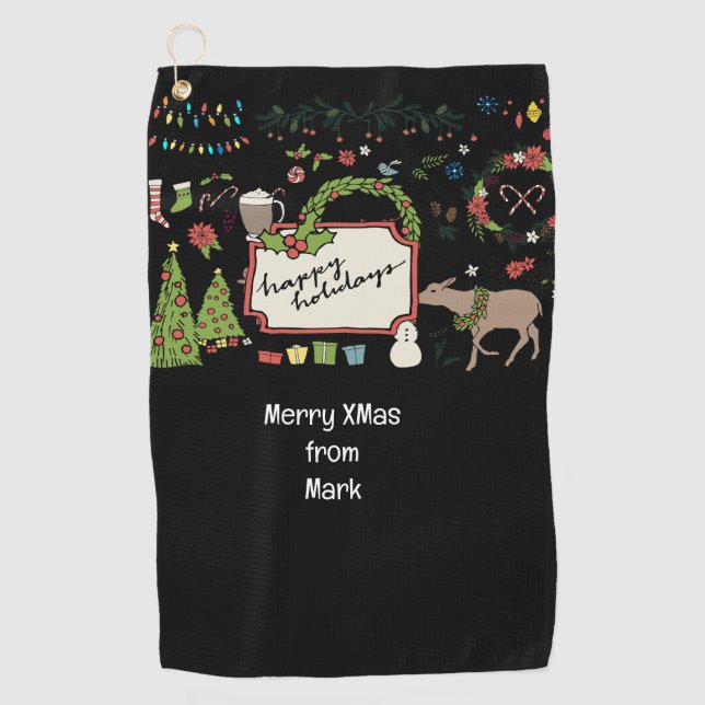 Golf Weihnachtsgeschenk für Golfer Golfhandtuch (Vorderseite)