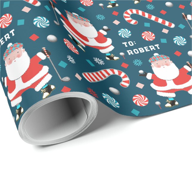 Golf-Weihnachtsgeschenk Geschenkpapier (Rolleneckpunkt)
