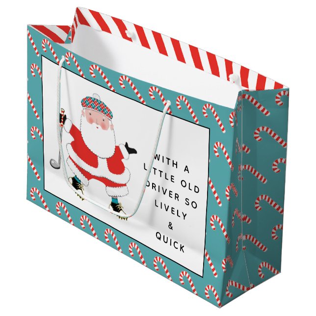 Golf Weihnachtsgeschenk Große Geschenktüte (Vorderseite Schrägansicht)