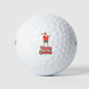 Golf-Weihnachtsgeschenk mit Santa Golfer an der Go Golfball