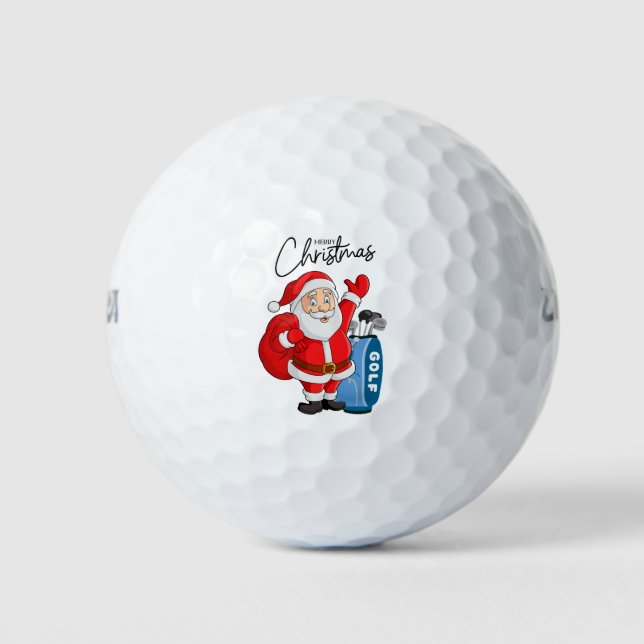 Golf Weihnachtsgeschenk mit Santa Golfer auf der G Golfball (Vorderseite)