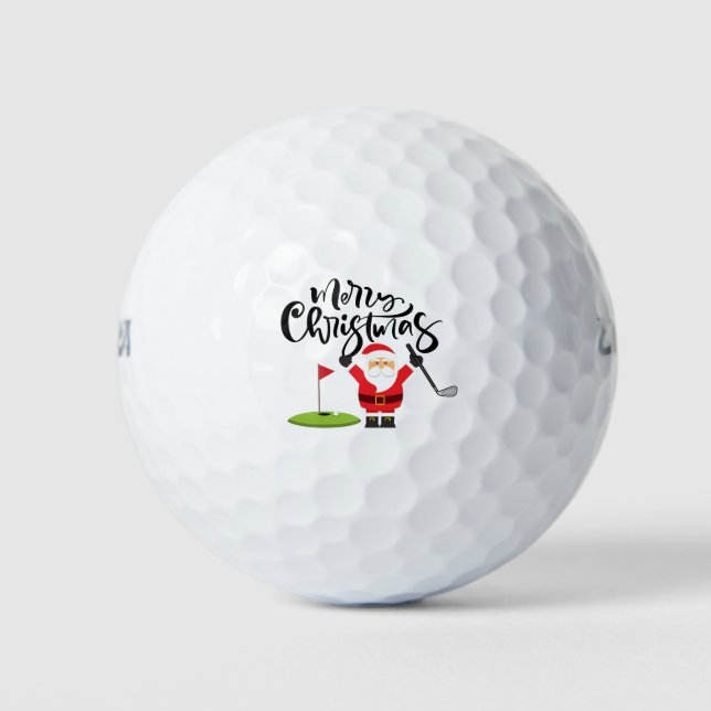 Golf Weihnachtsgeschenk mit Santa Golfer auf der G Golfball (Vorderseite)