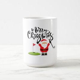 Golf Weihnachtsgeschenk mit Santa Golfer auf der G Kaffeetasse