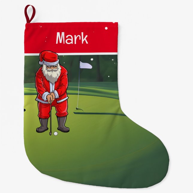 Golf Weihnachtsgeschenke mit dem Weihnachtsmann Großer Weihnachtsstrumpf (Vorderseite)