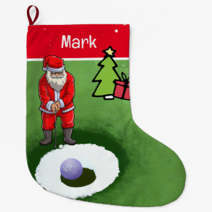 Golf Weihnachtsgeschenke mit dem Weihnachtsmann Großer Weihnachtsstrumpf