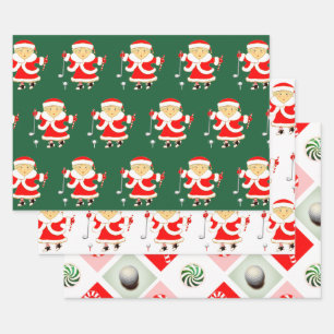Golf-Weihnachtsgeschenkideen Geschenkpapier Set