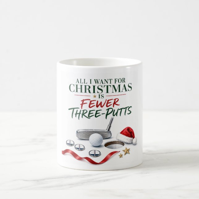 Golf-Weihnachtsgrüße-Kaffeetasse mit Golfball  Kaffeetasse (Mittel)