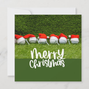 Golf Weihnachtshut mit Golfball und Weihnachtsmann Feiertagskarte