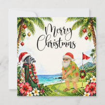 Golf-Weihnachtskarte mit dem Weihnachtsmann aus Ha