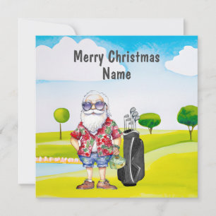 Golf Weihnachtskarte mit dem Weihnachtsmann aus Te