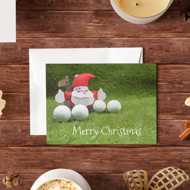 Golf-Weihnachtskarte mit Weihnachtsmann und Golfba (Von Creator hochgeladen)