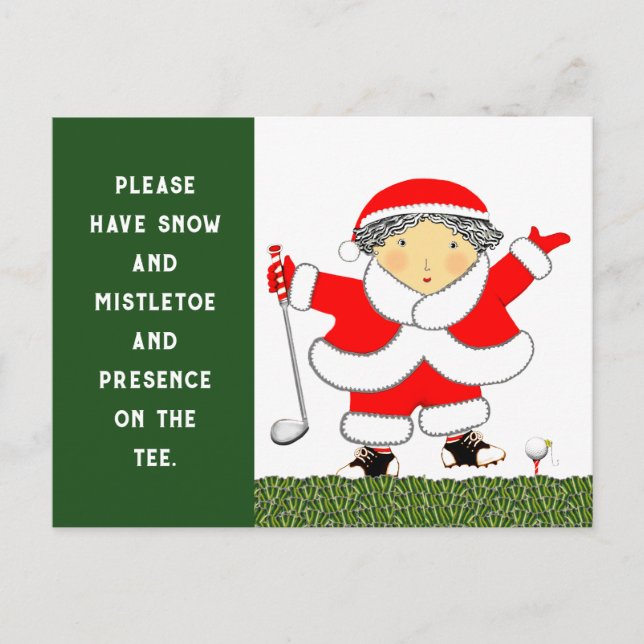 Golf-Weihnachtskarten Feiertagspostkarte (Vorderseite)