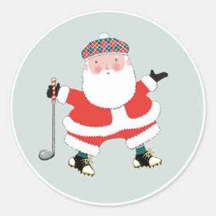 Golf-Weihnachtsklassiker-Rundum-Aufkleber Runder Aufkleber
