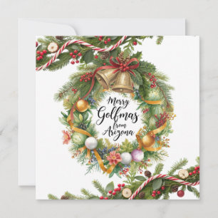 Golf-Weihnachtskranz für Golfer mit Golfball Karte