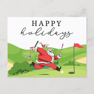 Golf Weihnachtsmann Golfer frohe Feiertage  Feiert Feiertagspostkarte